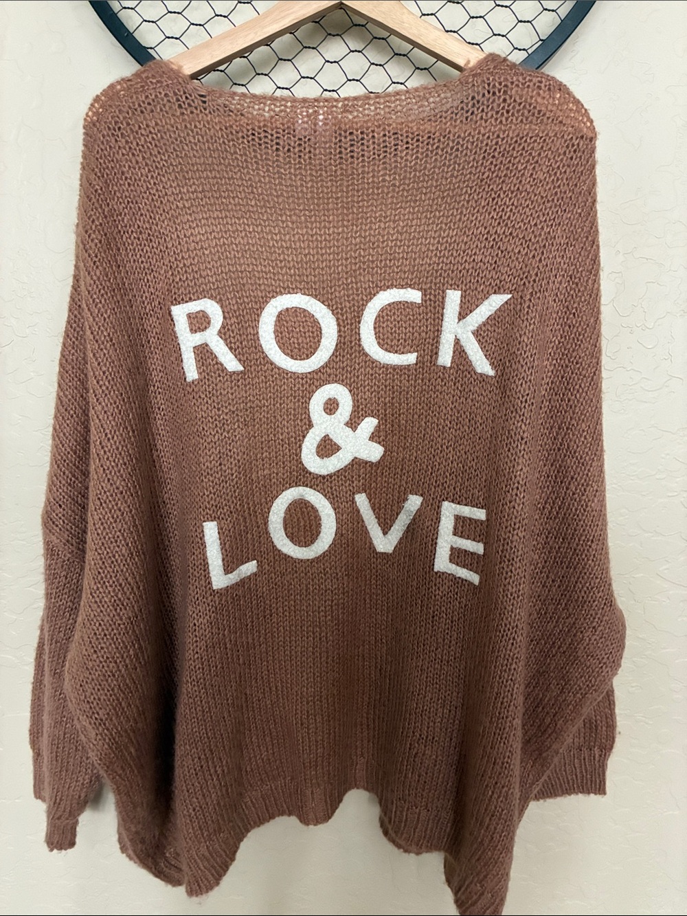 Rock & Love Oversized Womens Sweater in Dusty Rose